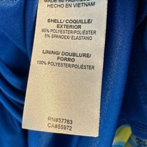 Laundry by Shelli Segal | Blue Green Paisley Lined V Neck Shift Dress Size Large - Picture 10 of 10